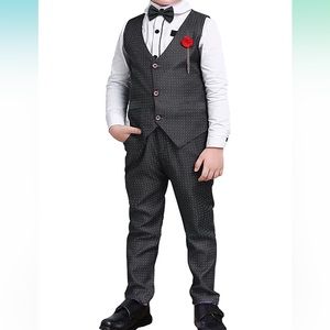 Nwada Boys Suit Set Formal Dress Clothes, Shirt Slim Vest and Pants,Toddler Suit
